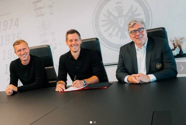 任职期间球队均踢欧战，官方：法兰克福续约体育总监哈敦至2028年